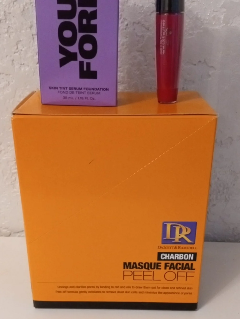 3 Items Bundle Date Night Pink Lip Serum, Peel Off Mask, Serum Foundation